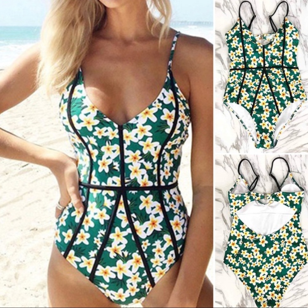 Green Monokini One Piece Swim Suit - NWT